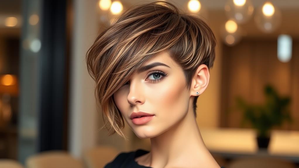 chic wavy pixie cut