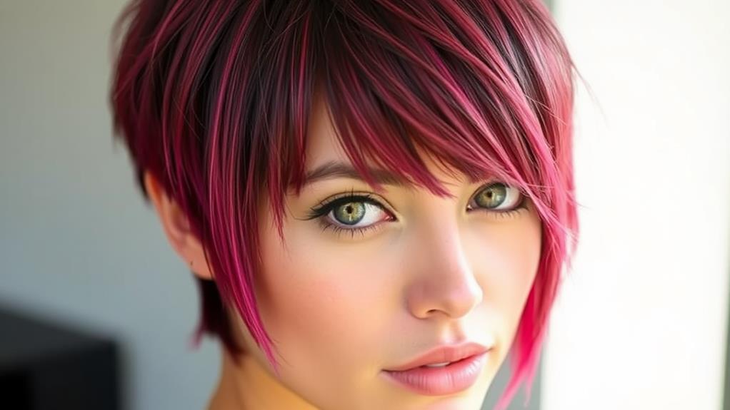 stylish razor cut bangs