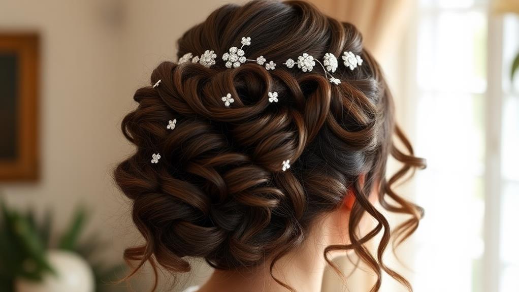 stylish wavy updo accessories